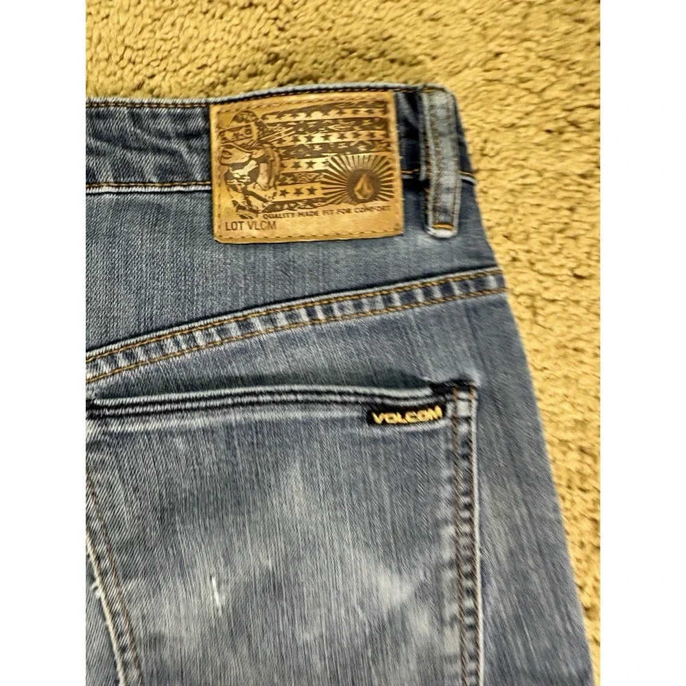 Volcom Solver Modern Straight Jean Men 32 Blue Denim Skater Y2K